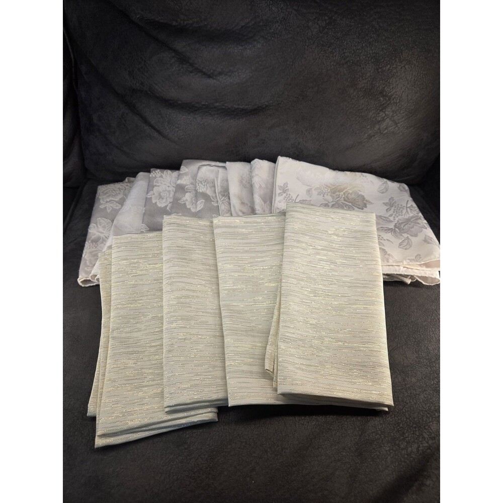 39pc Cloth Napkin Lot Table Linens Cotton Polyester Floral Plaid Ruffle Mixed...